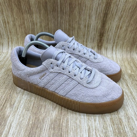 adidas Shoes - Adidas SambaRose Sneakers Women's Size 10 Gray Gum Suede Platform Shoes B37860